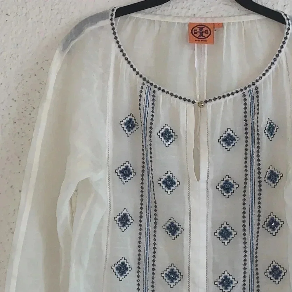 Tory Burch Lucille Beaded Embroidered Size 2